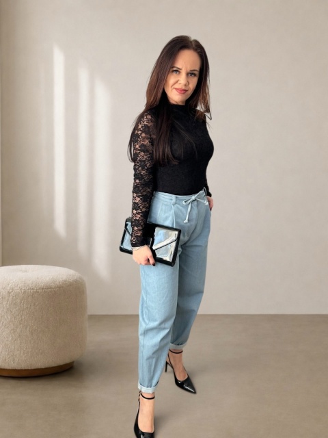 Elegancka koronkowa bluzka Midnight z wiskozą